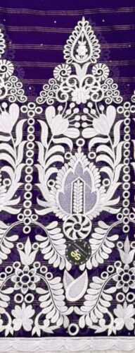 Tissu broderie SALOUVA Blanc & Noir - feuille photo review