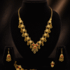 Parure plaqué Or - Petite fleur rouge