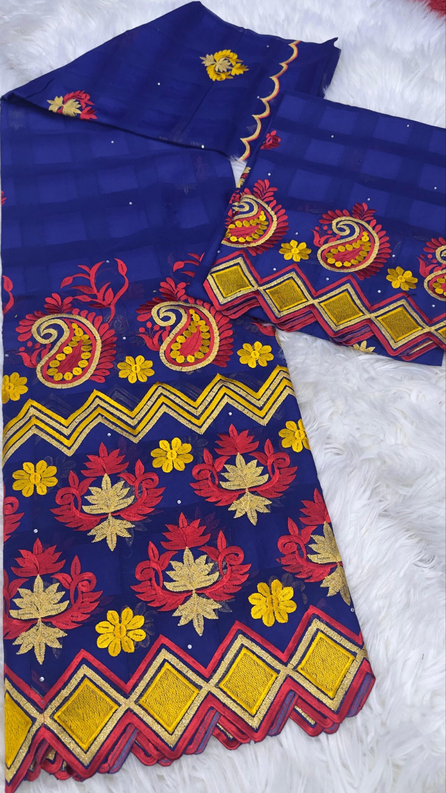 Salouva broderie bleu - 100% cotton