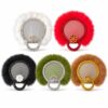 Éventail Pepeya rond  à plumes et sequins – Accessoire élégant pour mariage, cérémonie, fête et tenue traditionnelle