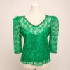 Body dentelle - Vert fleur avec chaine